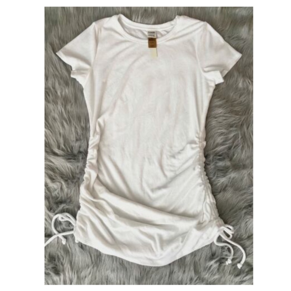 PINK Victorias Secret Dress White Terry Cloth Ruched Sides Dress XL